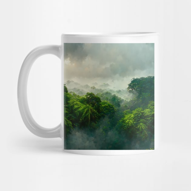 Tropical Rainforest Landscape Painting by endage